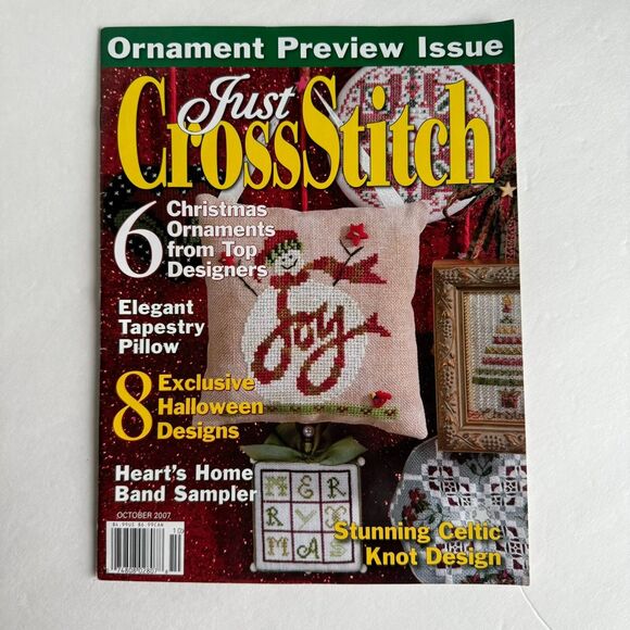 Just Cross Stitch Magazine Sept/Oct 2007 Cross Stitch Patterns Xmas Halloween - Picture 1 of 3